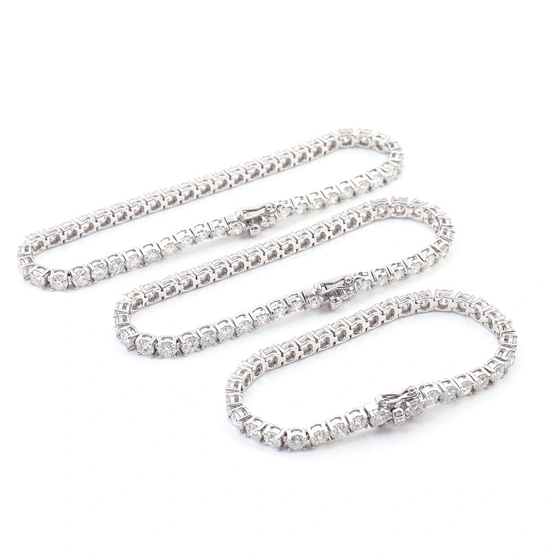 Hot Sale 10K 14K 18K Gold Tennis Chain 5mm 6-9 Inches Iced out Tennis Bracelet Moissanite Diamond Hiphop Tennis Chain