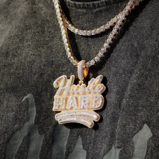 DIY Custom Name Cuban Link Letter Necklace Chain Full Bling Punk Bling Bling Iced out Hip Hop Pendant