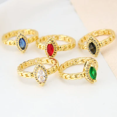 Simple Type Oval Moissanite Aaaaa Crystal Zirconia Ring Green Women′s Diamond Rings Women Engagement