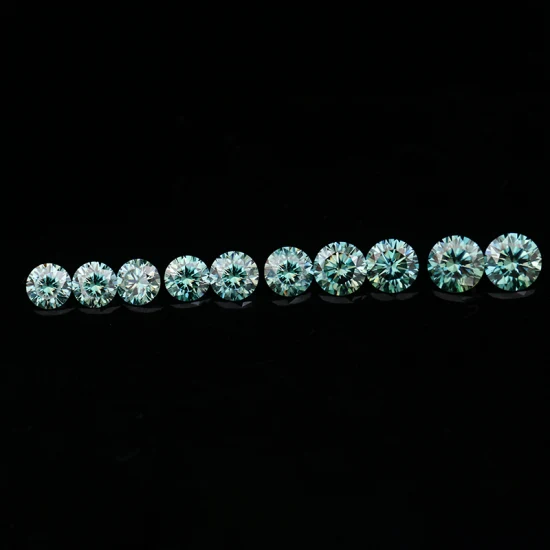 Cyan Blue Moissanite Loose Moissanite Loose Gemstone Loose Stone Jewelry Making Stone Round Moissanite Loose Color Moissanite Blue & Green