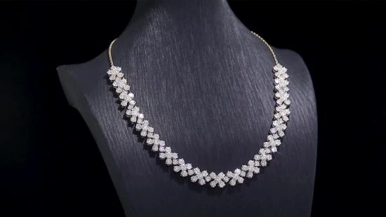 Provence Fine Jewelry 4 mm Moissanite Tennis Chain Cluster Vvs Moissanite Diamond for Elegant Women