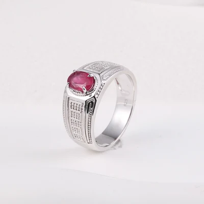 Trendy 2023 Men′s Jewellery Factory Wholesale Hip Hop Moissanite CZ Diamond Rhodium Plated Fine Jewelry Fashion Ring