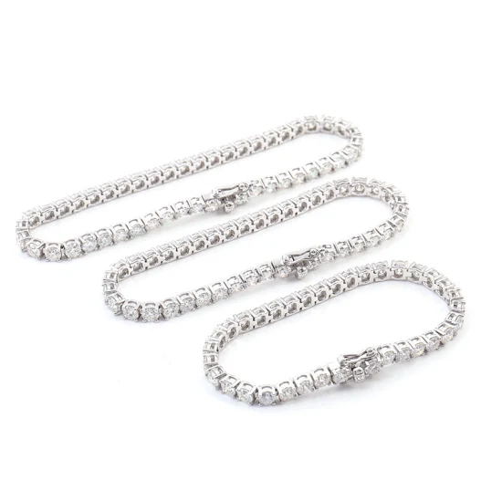 Hot Sale 925 Sterling Silver Tennis Chain 2mm 16inch- 24inch Moissanite Setting with Rhodium Plated Hiphop Style for Man