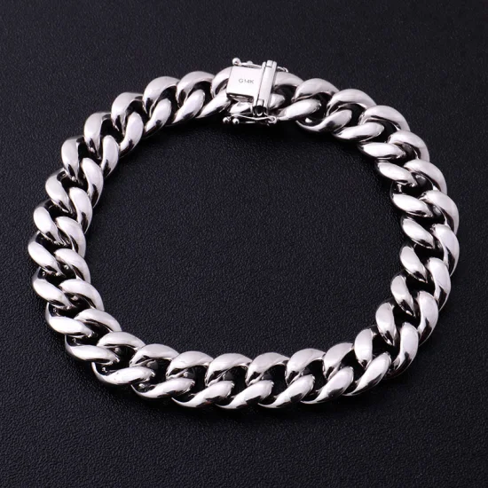 Cuban Link Chain 925 Sterling Silver 7-9 Inches Moissanite Diamond Bracelet Rhodium Plated Ice Chain Diamond for Men