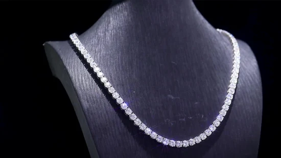 Moissanite Tennis Chain Jewelry Real Moissanite Diamond Vvs Clarity 2mm to 5mm 925 Sterling Silver Hip Hop Tennis Chain