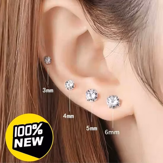 Wholesale Lab Grown Moissanite Diamond Jewelry 925 Sterling Silver Stud Earrings Wedding Jewellery