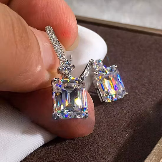 Wholesale Lab Grown Moissanite Diamond Jewelry 925 Sterling Silver Stud Earrings Wedding Jewellery