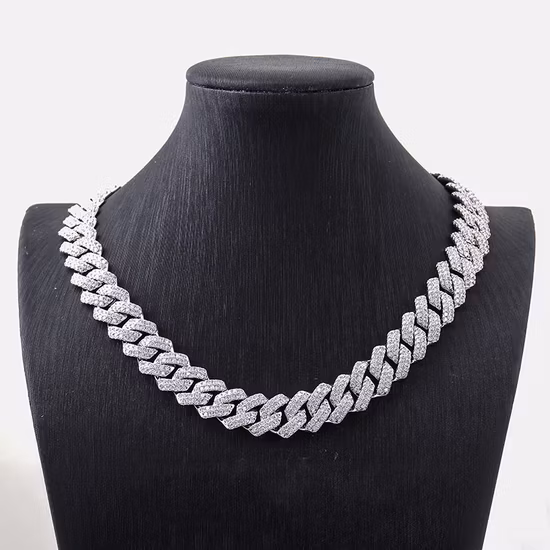 Provence Jewelry Miami Cuban Necklace Lab Diamonds Flawless Vvs Moissanite White Gold Cuban Link Chain