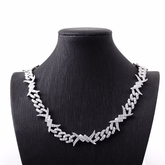 Iced out Bling Diamond Hip Hop Miami Wholesale Cuban Link Chain Jewelry Moissanite Cuban Chain