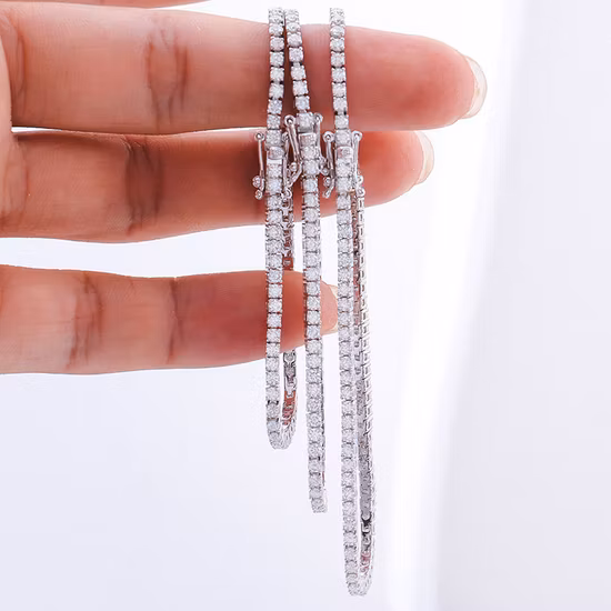 Hot Sale 10K 14K 18K Gold Tennis Chain 5mm 6-9 Inches Iced out Tennis Bracelet Moissanite Diamond Hiphop Tennis Chain